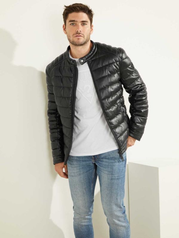 Guess Stretch Puffer Jacka Herr Svarta | 508296-OLP