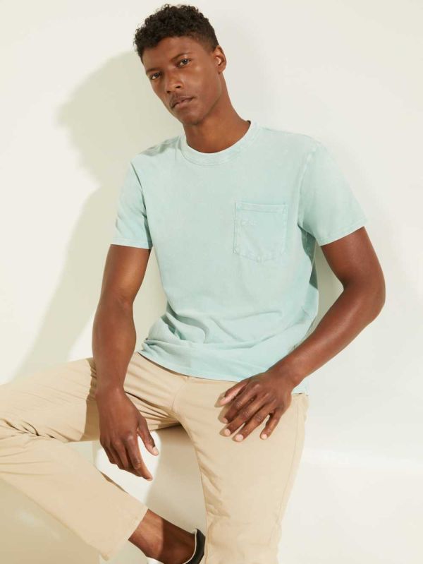 Guess Sueded Jersey T-shirt Herr Blå Olika Färger | 809234-HLU