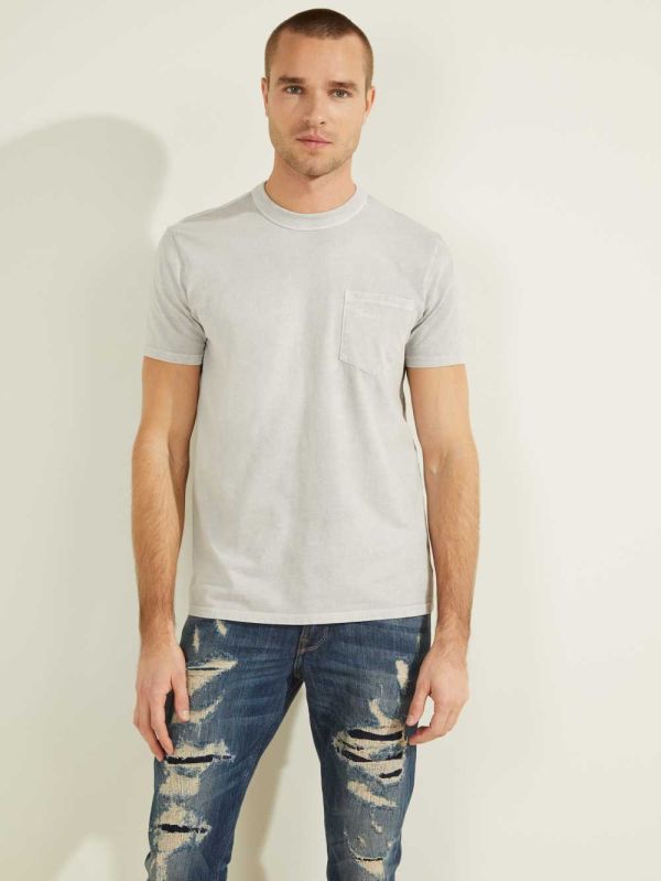 Guess Sueded Jersey T-shirt Herr Grå Olika Färger | 342079-CLO