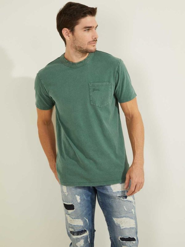 Guess Sueded Jersey T-shirt Herr Turkos Grå Olika Färger | 260381-YIC