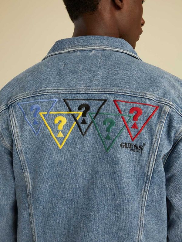 Guess Summer Games Denim Jacka Herr Tvätt | 807963-RXB