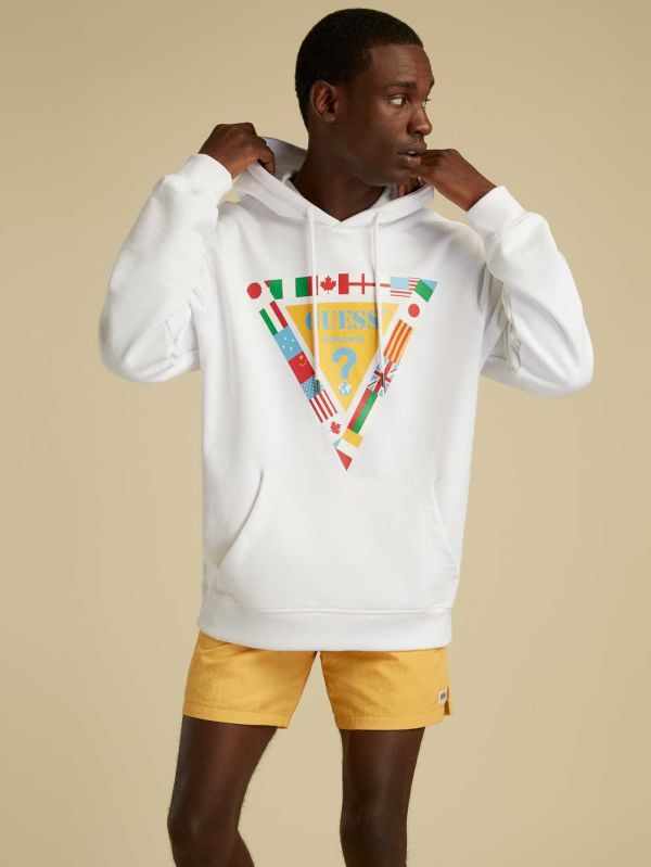 Guess Summer Games Logo Hoodie Herr Vita | 624157-WLM