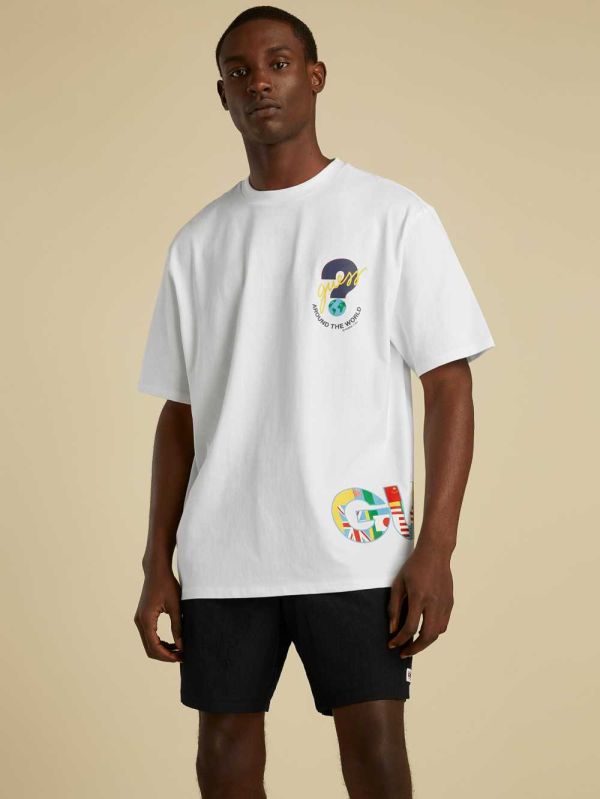 Guess Summer Games Logo T-shirt Herr Vita | 247165-JXW