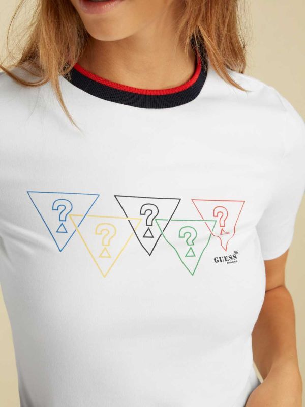 Guess Summer Games Mid Sleeve T-shirt Dam Vita | 425603-MHE