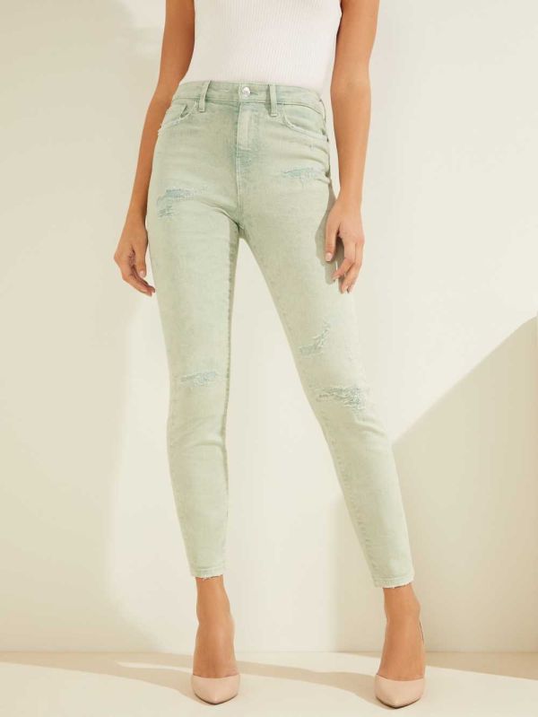 Guess Super-High Rise Ultimate Skinny Jeans Dam Gröna | 064739-MIT