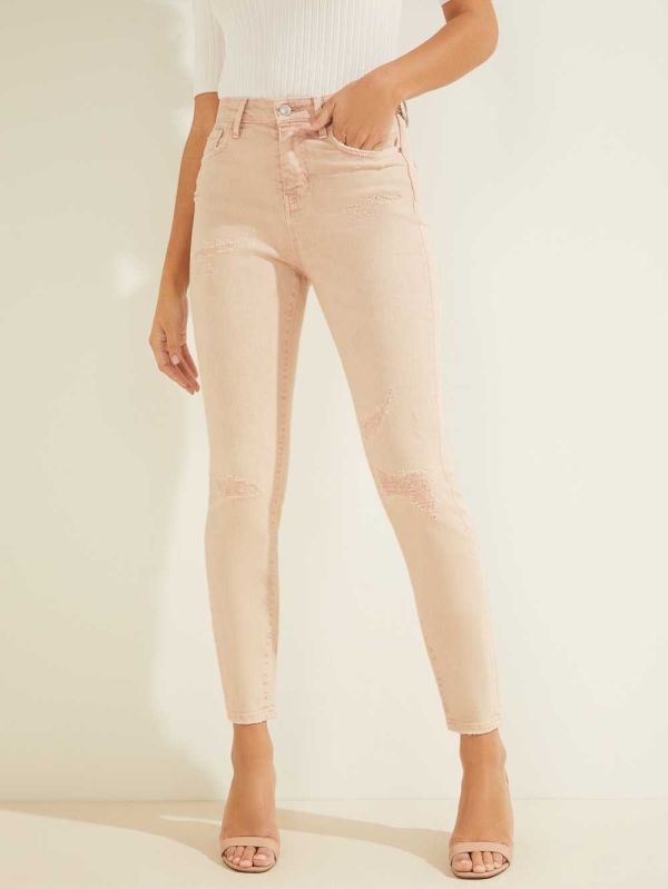 Guess Super-High Rise Ultimate Skinny Jeans Dam Rosa | 246978-PGR