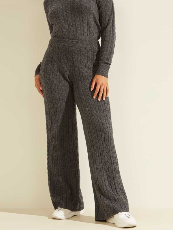 Guess Tamara Breda-Leg Cable Byxor Dam Grå Olika Färger | 325194-WDS