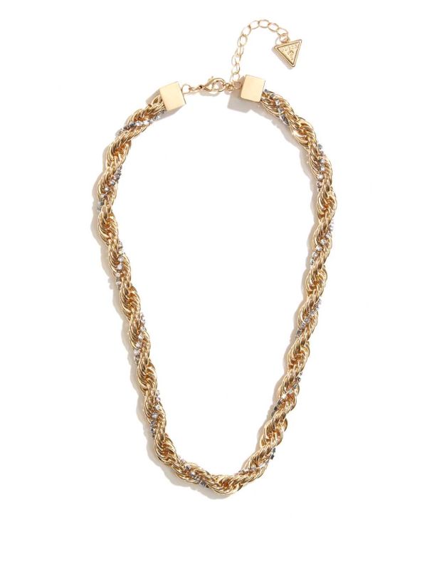 Guess Textured Chain Collar Halsband Dam Guld | 912548-EVJ