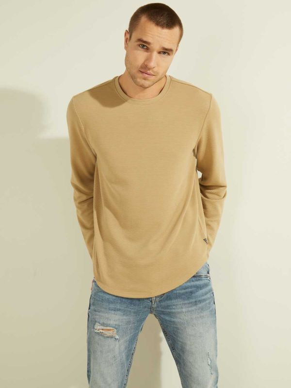 Guess Textured Jersey Crewneck Sweatshirt Herr Bruna | 210973-HXV