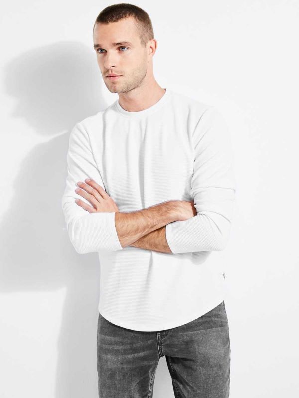 Guess Textured Jersey Crewneck Sweatshirt Herr Vita | 873240-KZO