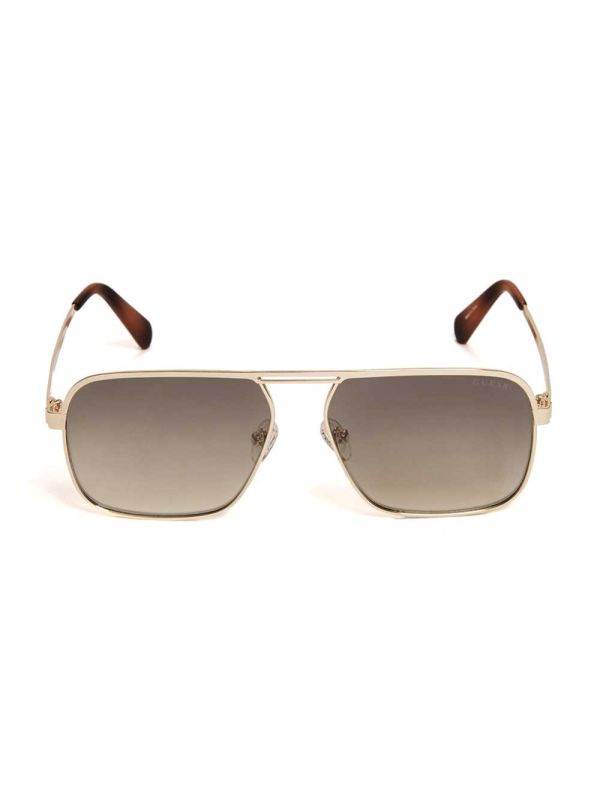 Guess Top Bar Aviator Solglasögon Herr Guld | 869230-KFS