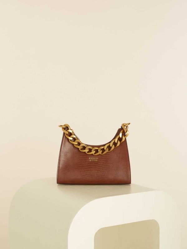 Guess Tullia Hobo Bag Crossbody Väska Dam Svarta Bruna | 824063-BUI