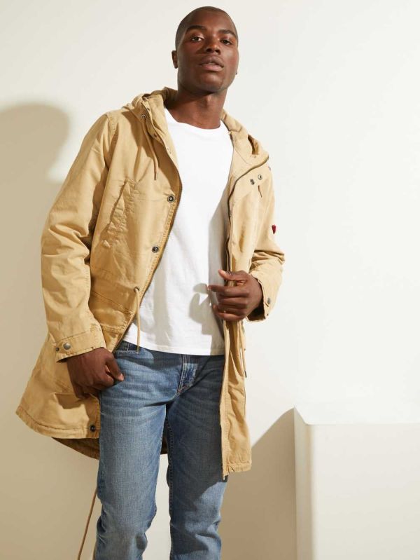 Guess Twill Parka Jacka Herr Olika Färger | 524976-XQV
