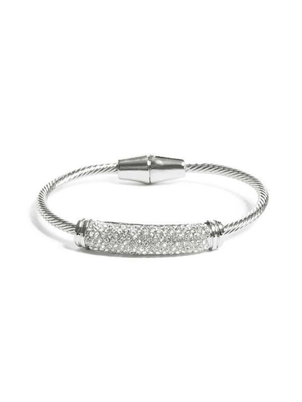 Guess Twisted Magnetic Armband Dam Silver | 906724-XEU
