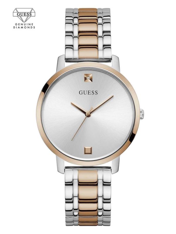 Guess Two-Tone Diamond Analog Klocka Dam Silver | 127946-KYJ