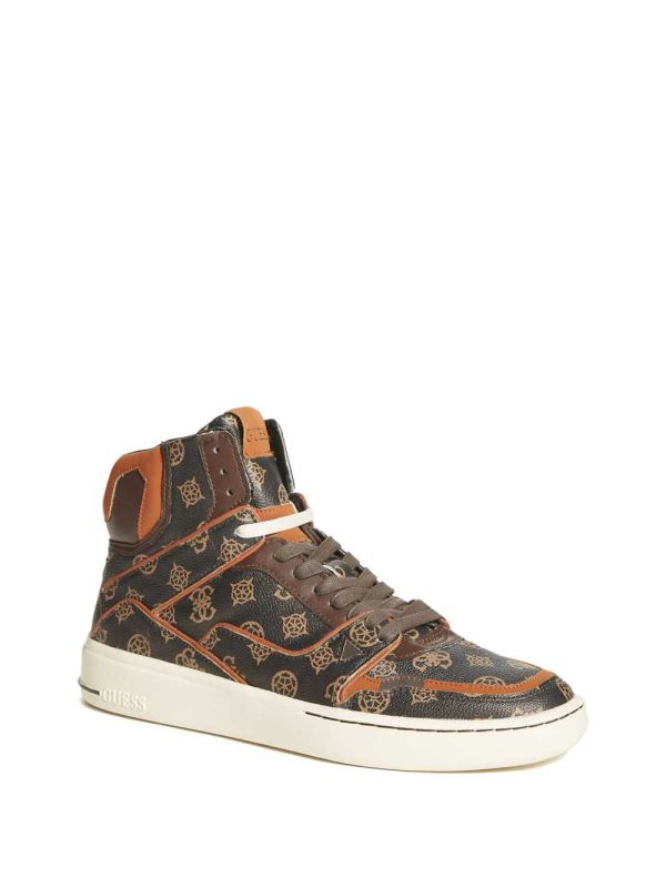 Guess Verona High-Top Basketball Sneakers Herr Mörkbruna | 417508-EQR