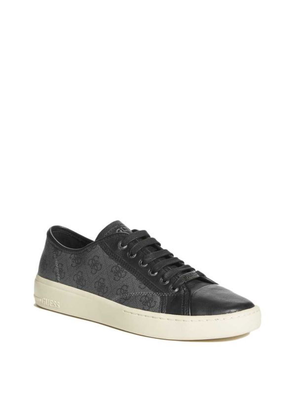Guess Verona Logo Low-Top Sneakers Herr Svarta | 352689-KZN
