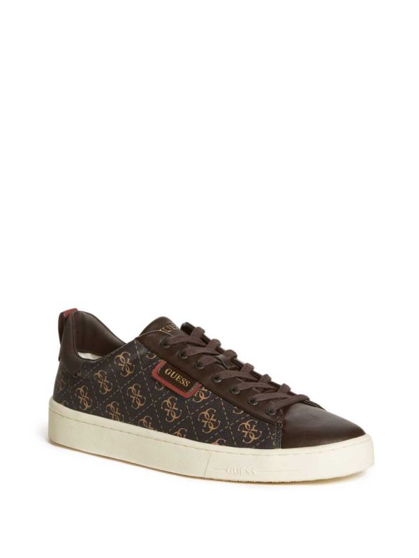 Guess Vice Logo Low-Top Sneakers Herr Mörkbruna | 861497-SNC