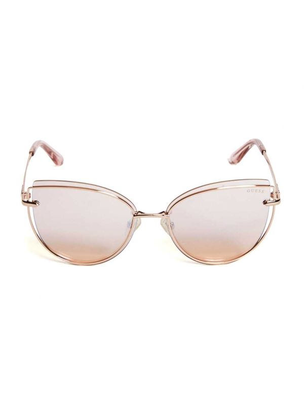 Guess Wired Cat Eye Solglasögon Dam Rosa Guld | 286534-OYA