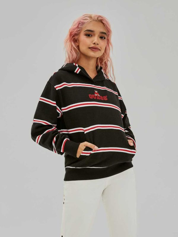 Guess Yarndye Hoodie Dam Svarta Olika Färger | 248591-ITM