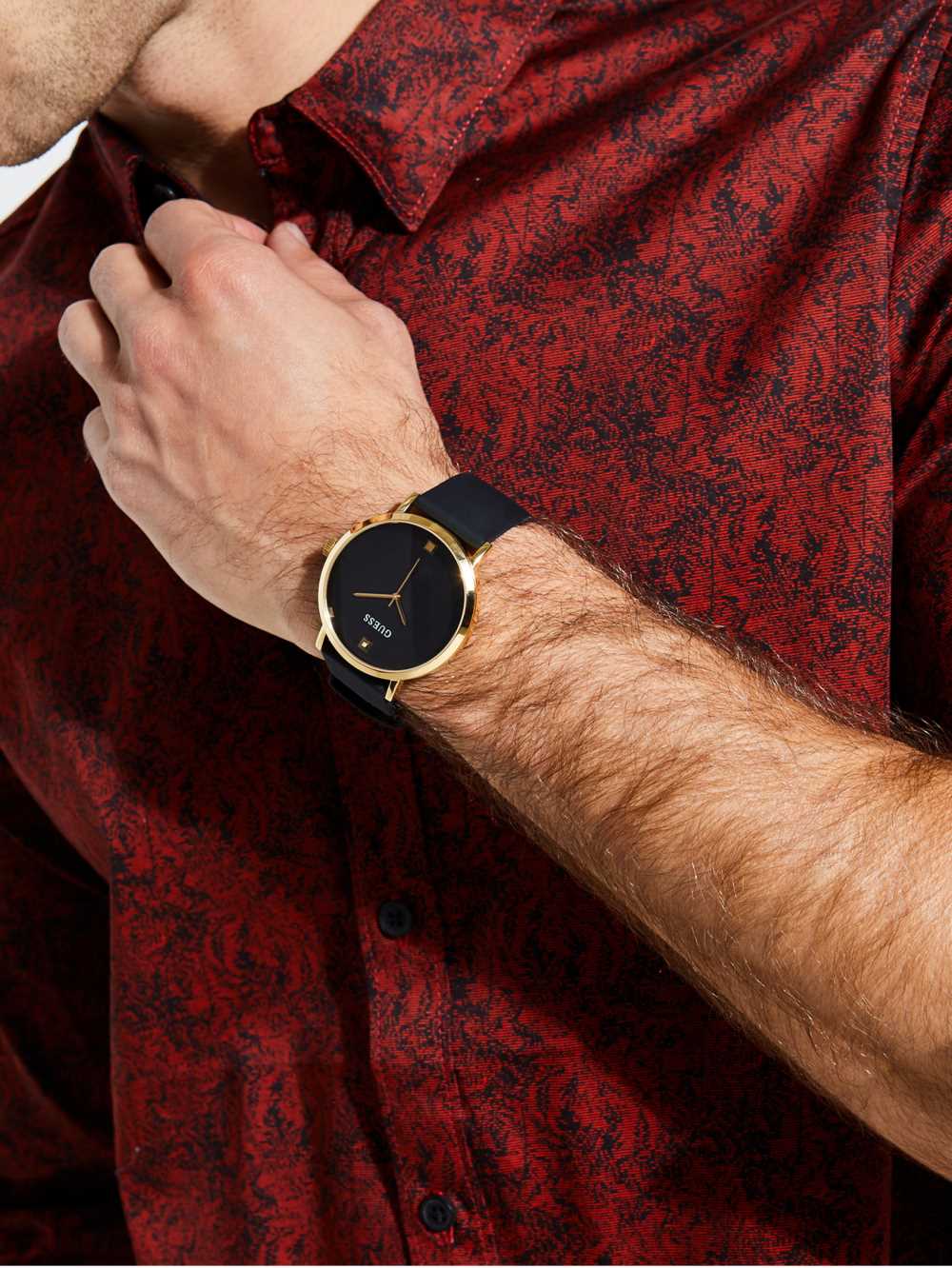 Guess Black And Gold-Tone Analog Klocka Herr Svarta | 579863-TDB