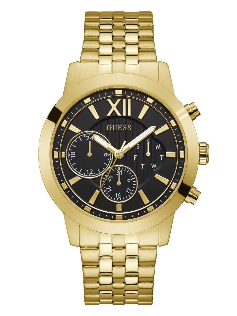 Guess Black Gold-Tone Multifunction Klocka Herr Guld | 084615-EGZ