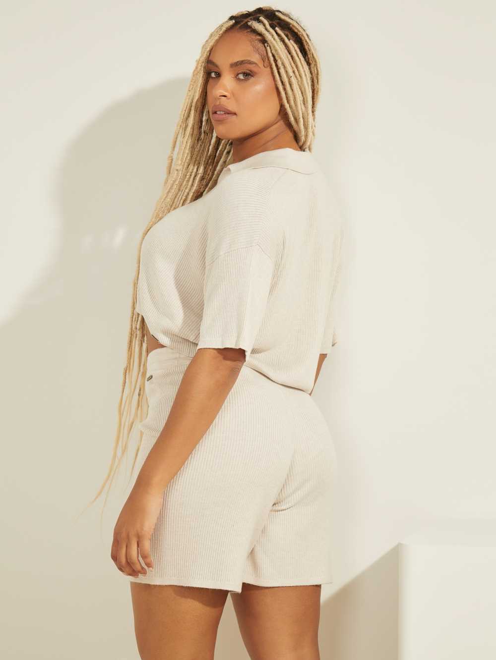 Guess Charli Oversized Polo Tröjor Dam Grädde Vita | 274853-JIT