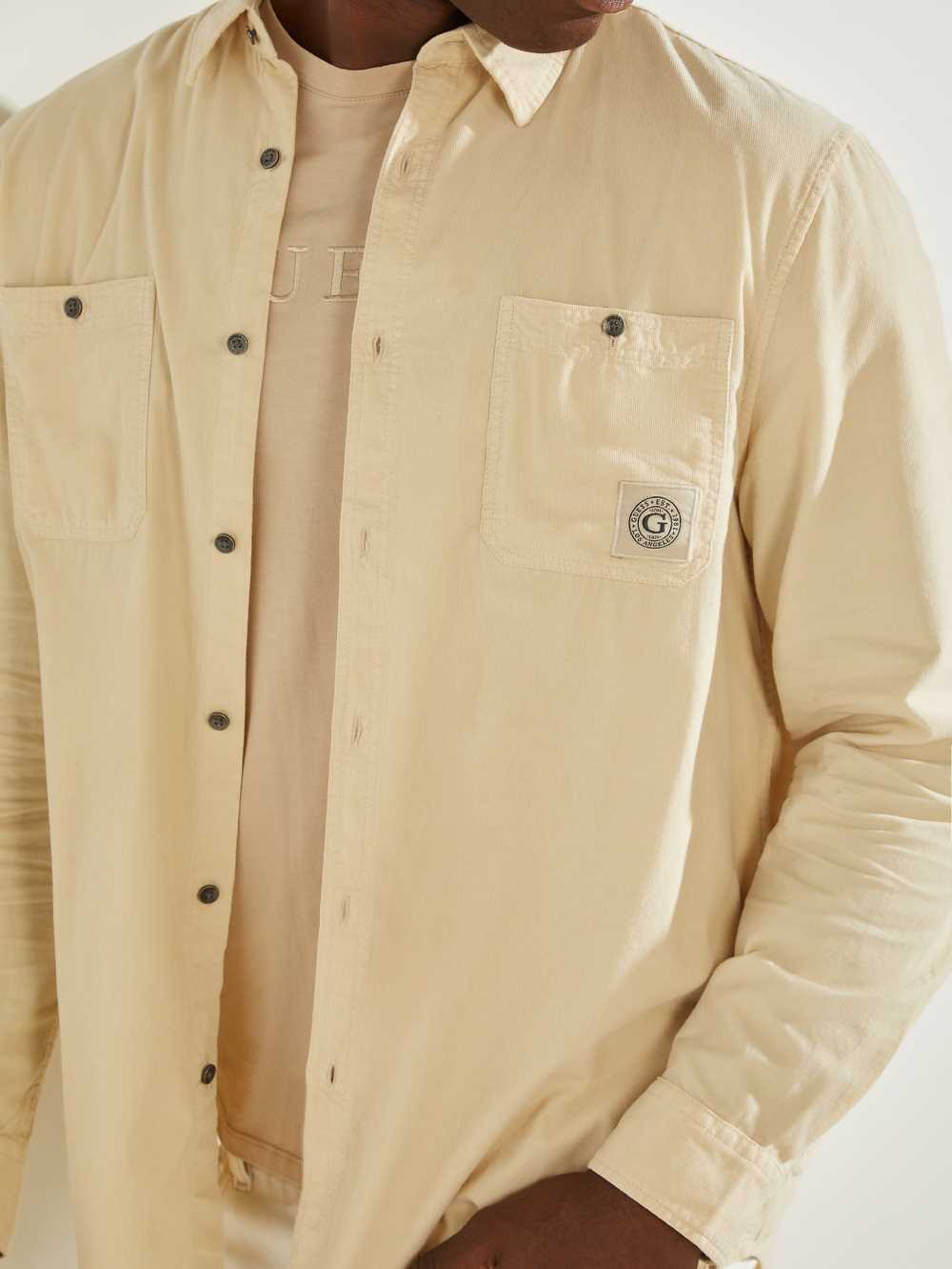 Guess Collins Corduroy Skjorta Herr Khaki Vita | 432579-BNE