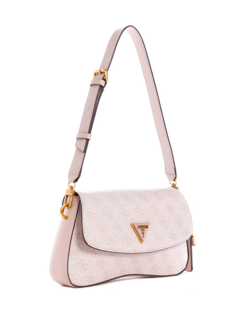 Guess Cordelia Logo Flap Axelväska Dam Rosa Vita | 786534-SNE