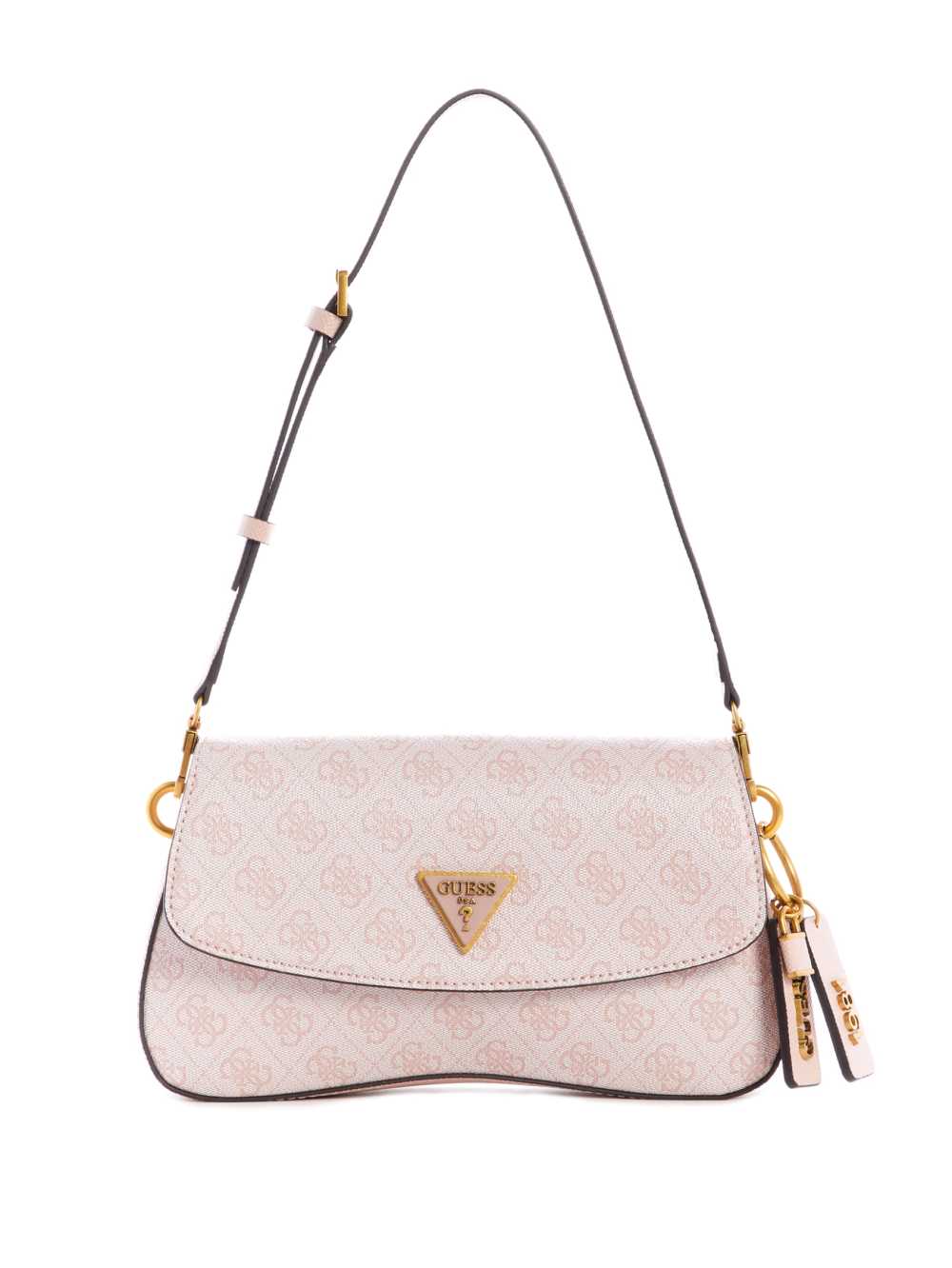 Guess Cordelia Logo Flap Axelväska Dam Rosa Vita | 786534-SNE
