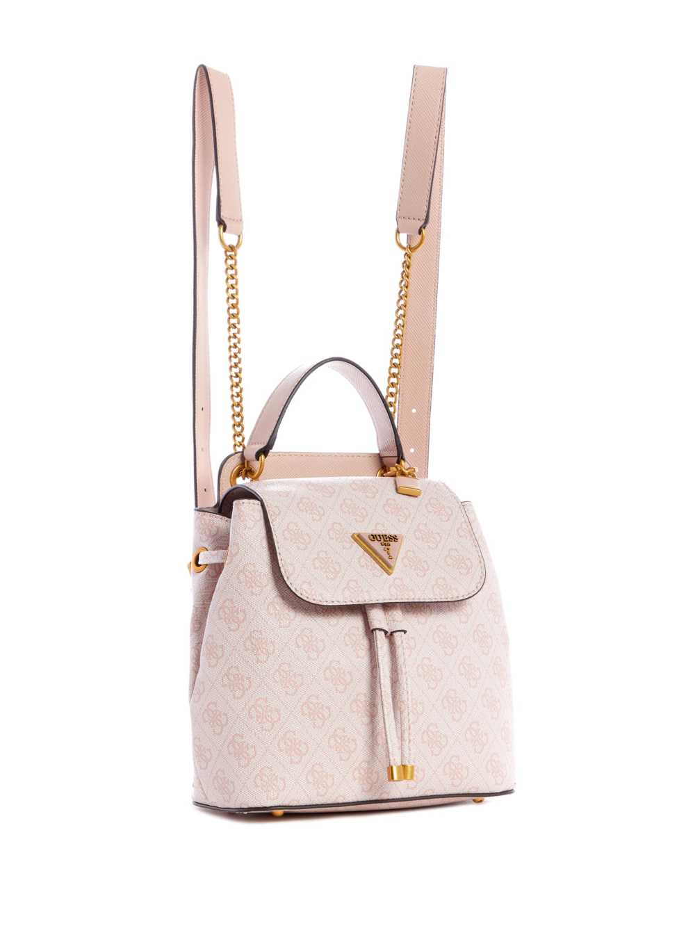 Guess Cordelia Logo Flap Ryggsäck Dam Rosa Vita | 198065-CLN