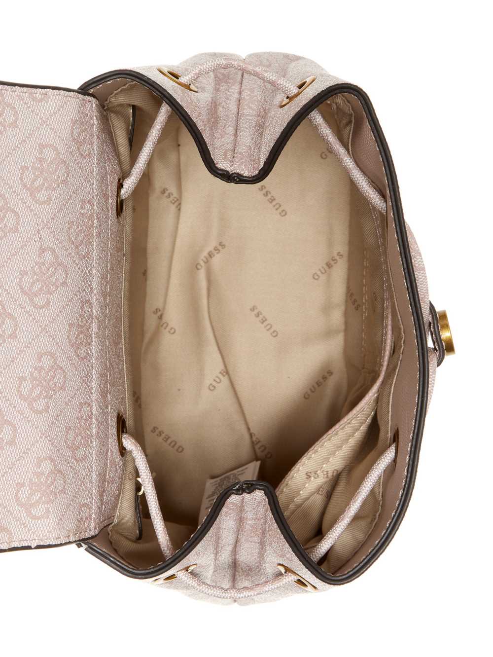 Guess Cordelia Logo Flap Ryggsäck Dam Rosa Vita | 198065-CLN