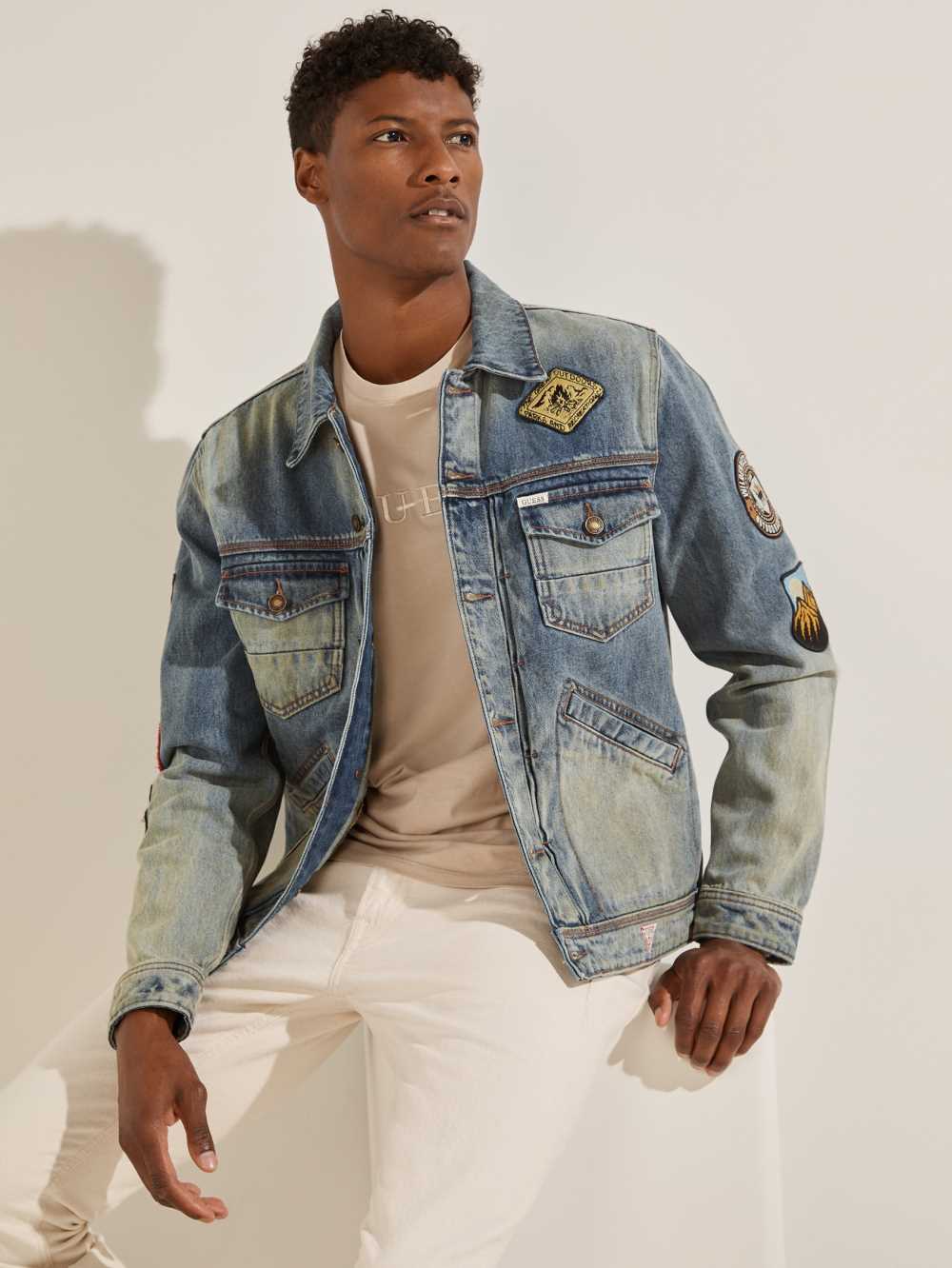 Guess Dillon Heritage Denim Jacka Herr Blå | 895130-PVU