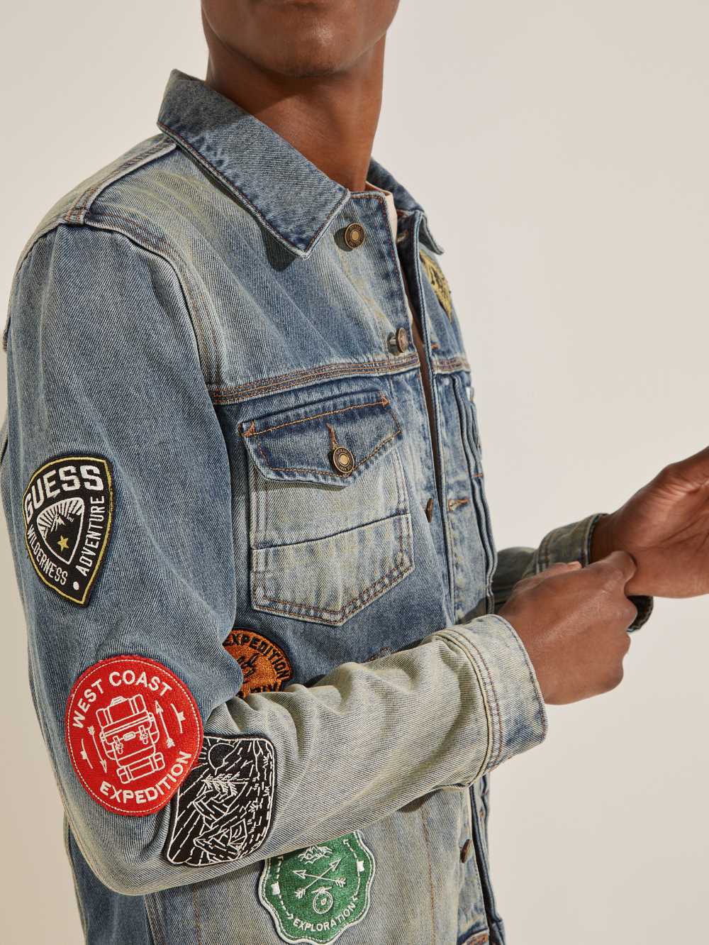 Guess Dillon Heritage Denim Jacka Herr Blå | 895130-PVU