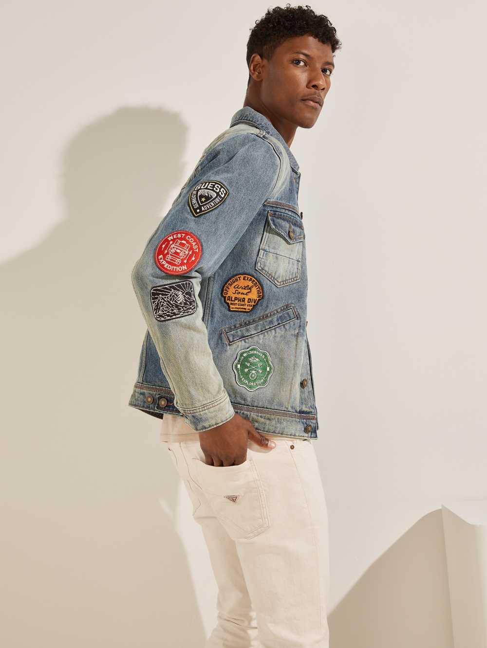 Guess Dillon Heritage Denim Jacka Herr Blå | 895130-PVU