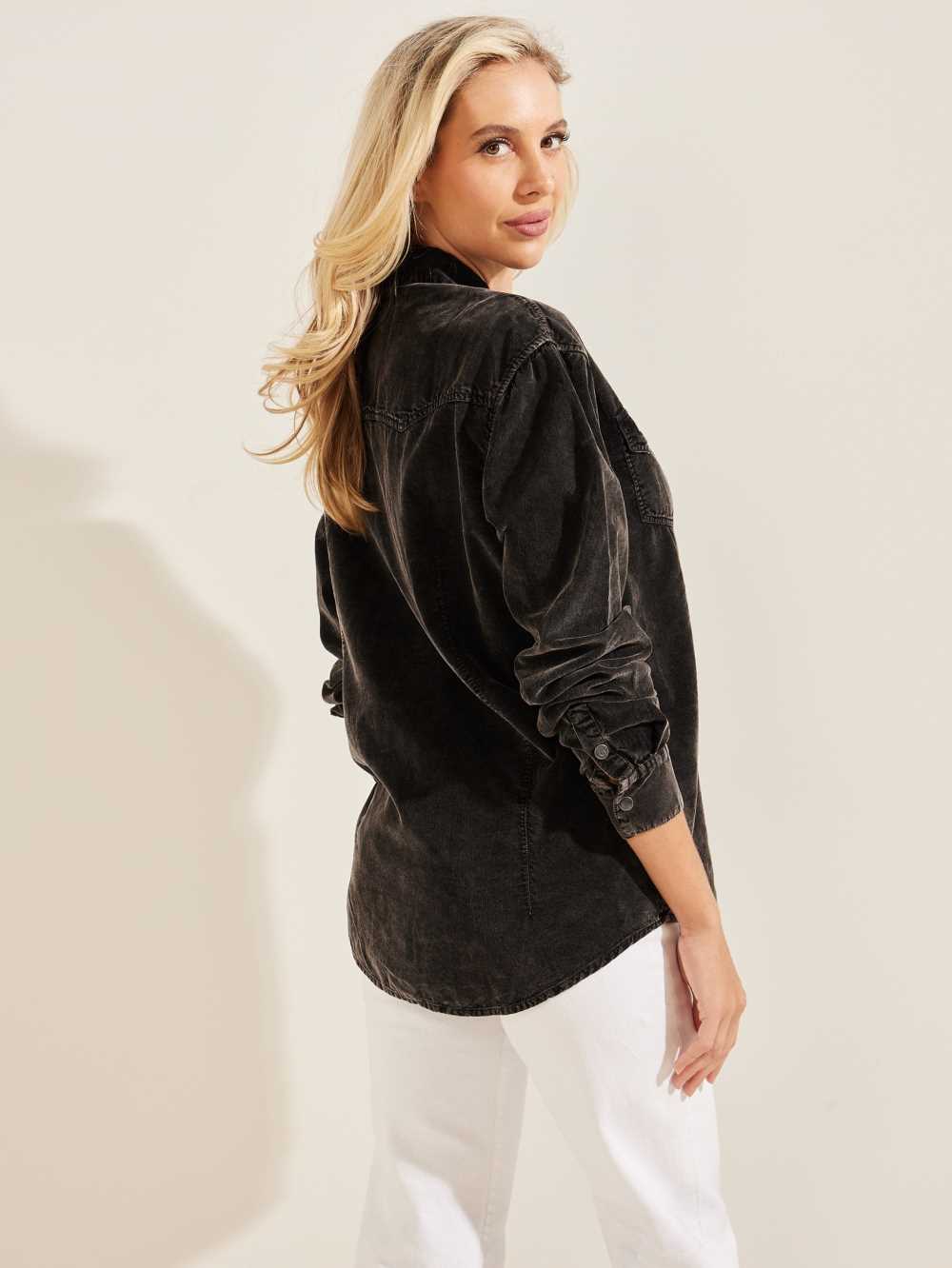 Guess Donatella Skjorta Dam Tvätt Mörkgrå | 608915-EAT