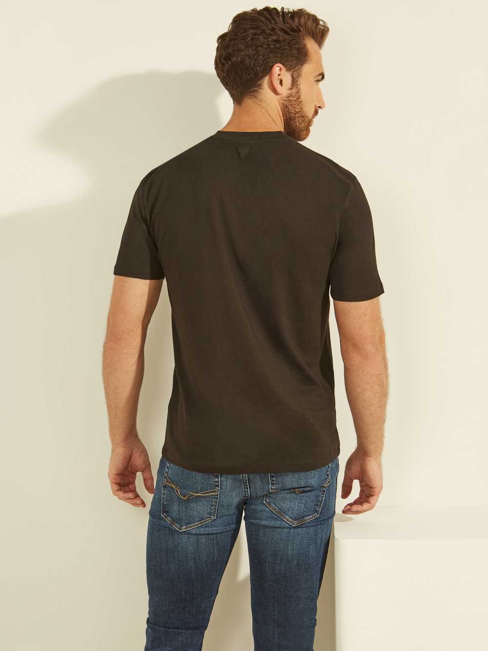 Guess Eco Alphy T-shirt Herr Svarta | 185374-VCI