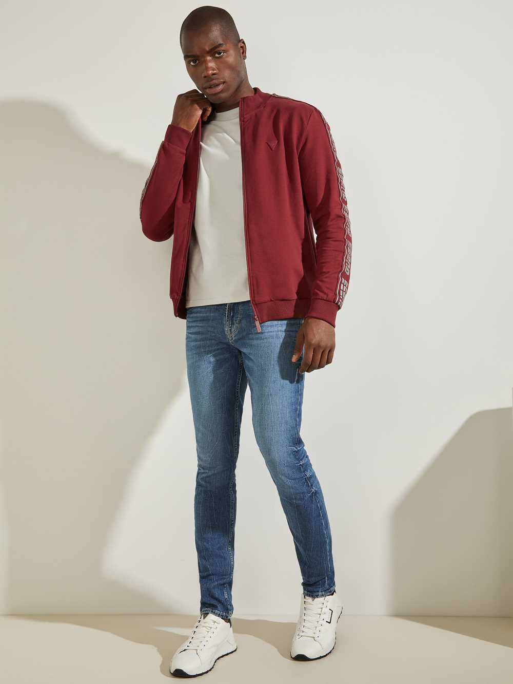 Guess Eco Arlo Logo Tape Jacka Herr Vinröda | 674359-USH