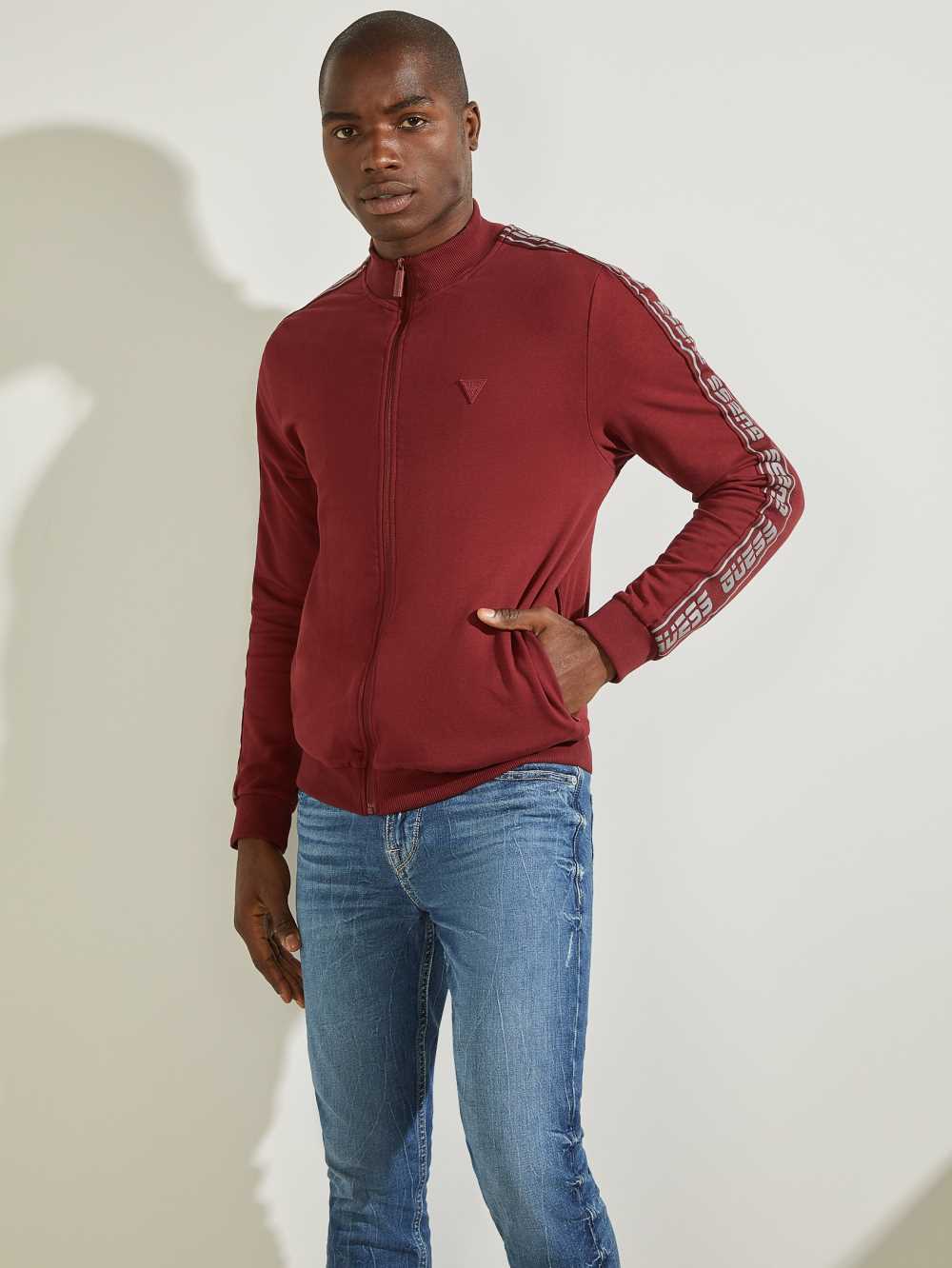 Guess Eco Arlo Logo Tape Jacka Herr Vinröda | 674359-USH
