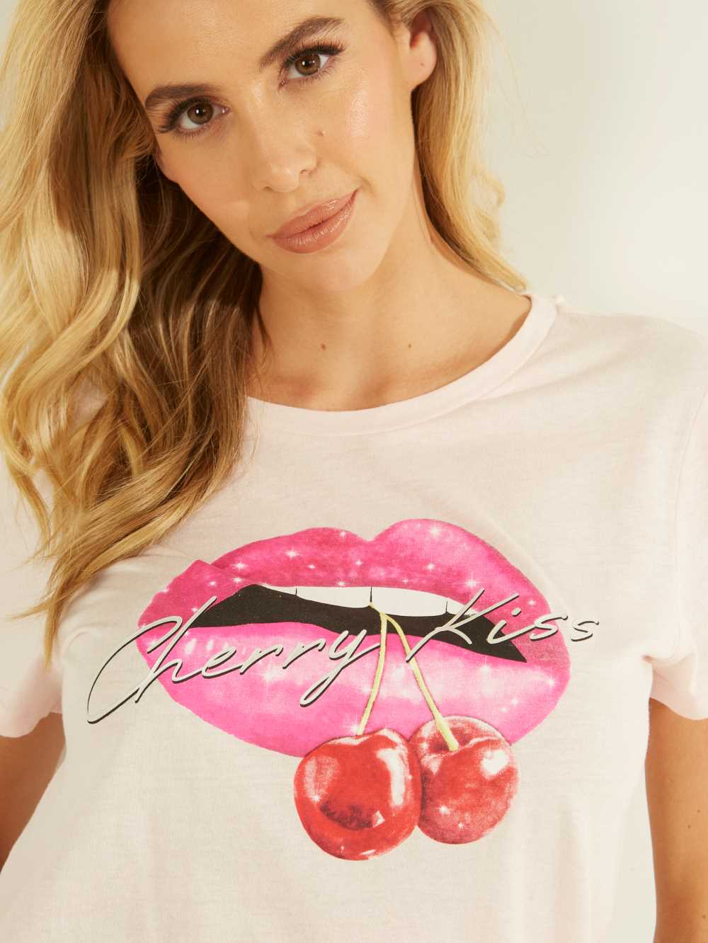 Guess Eco Cherry Kiss T-shirt Dam Rosa | 478256-FKS
