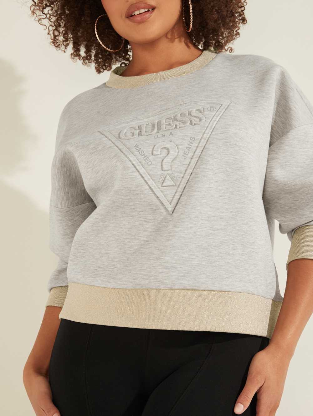 Guess Eco Corina Logo Sweatshirt Dam Ljusgrå | 791542-PGT