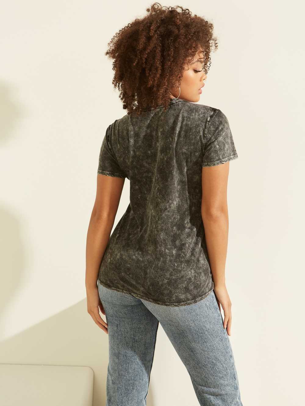 Guess Eco Flower A La Mode Easy T-shirt Dam Svarta Olika Färger | 096257-MHG