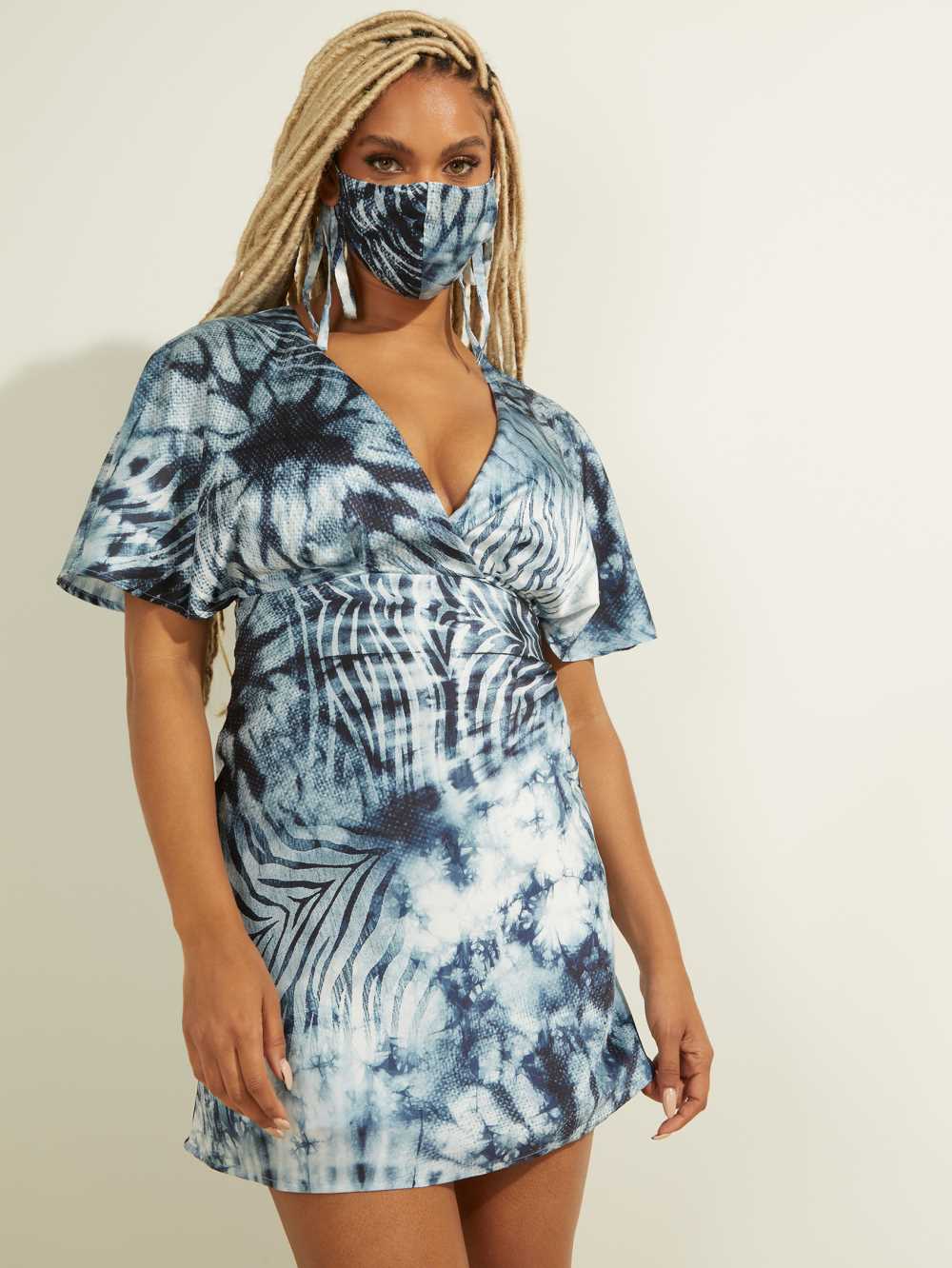 Guess Eco Jasia and Matching Face Mask Klänning Dam Blå | 759604-XAD