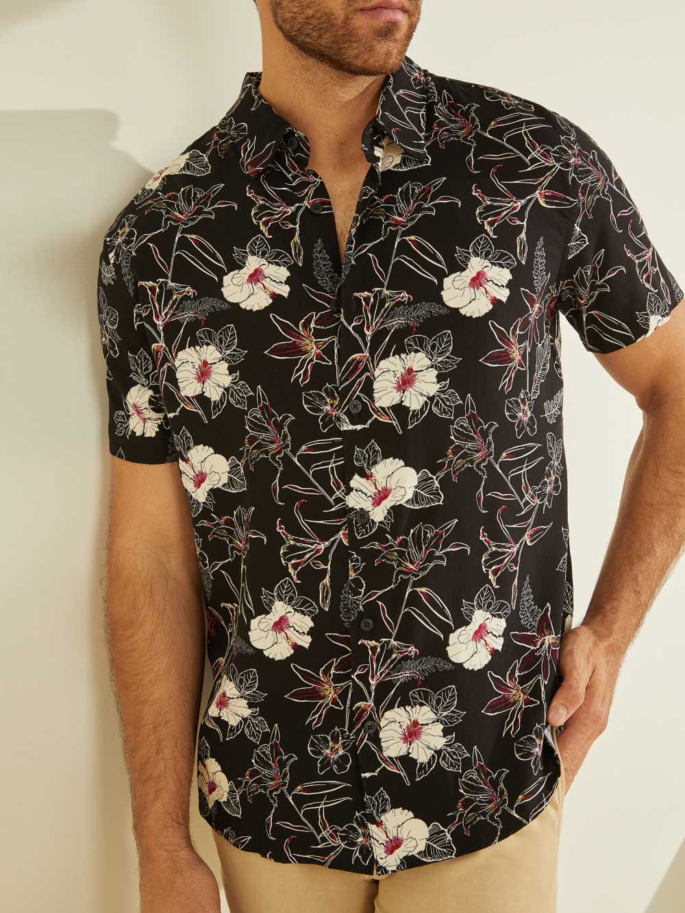 Guess Eco Rayon Westbury Skjorta Herr Blommiga | 983642-OFP