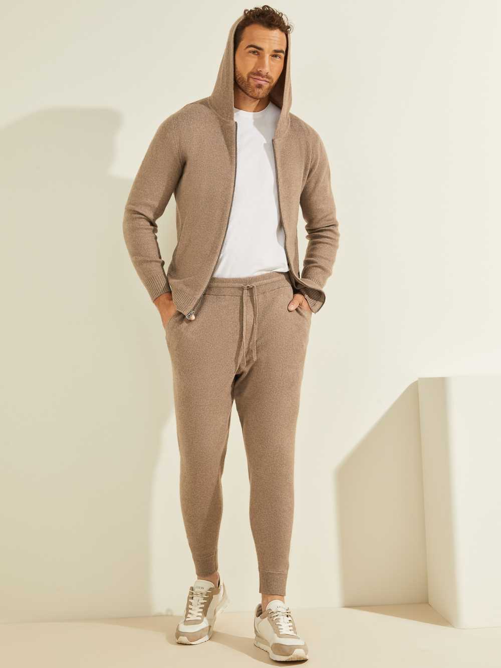 Guess Esmere Wool-Blend Zip Hoodie Herr Grå Olika Färger | 371950-NBR