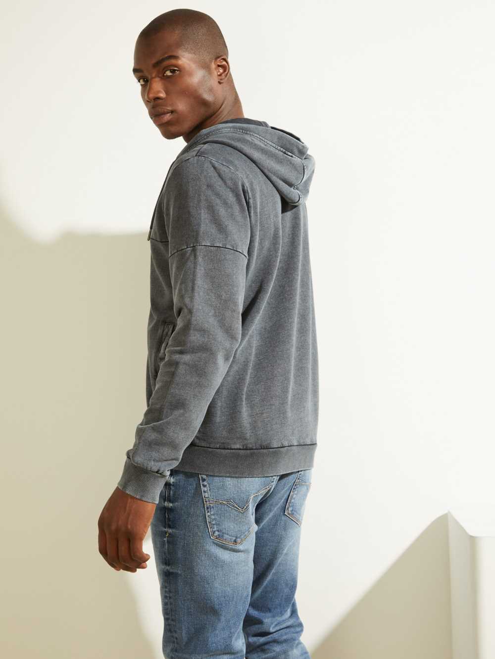 Guess G Stamp Zip-Up Hoodie Herr Blå | 243607-KEN