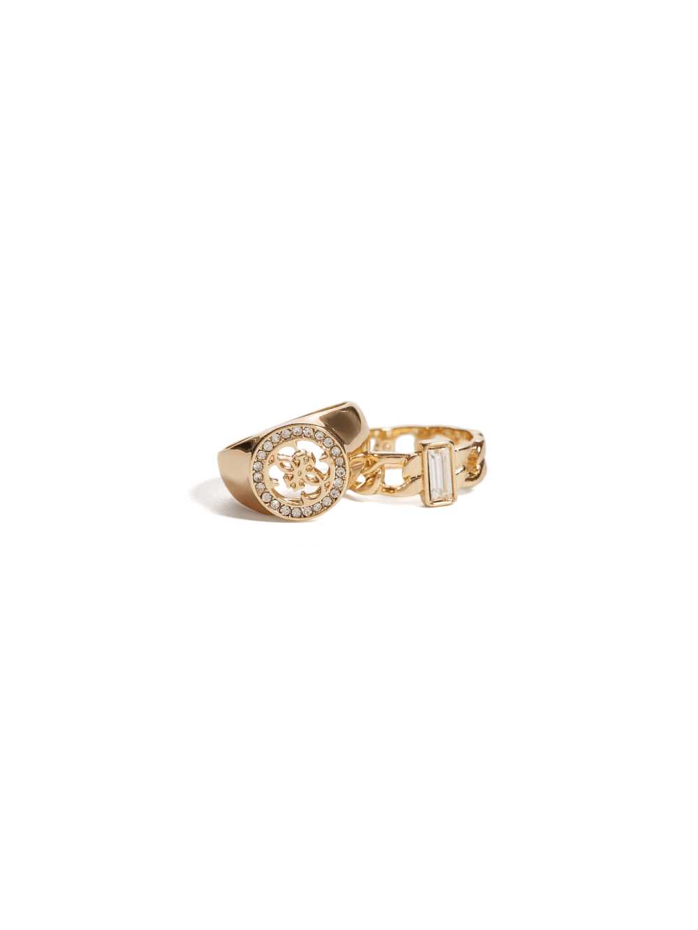Guess Gold-Tone Quattro G Logo Ring Set Ringar Dam Guld | 617905-GEY