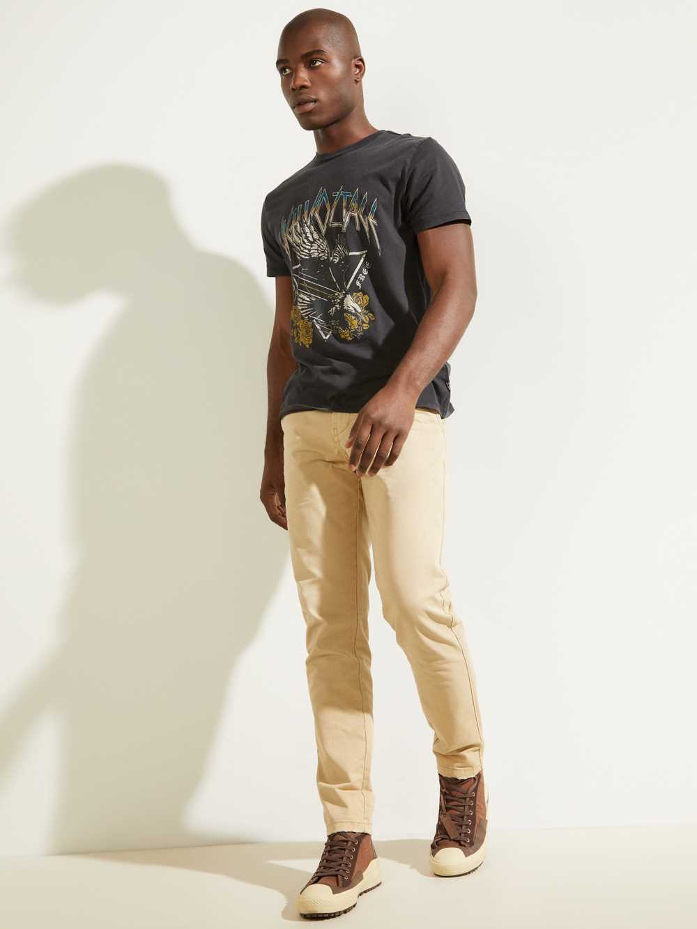 Guess High Voltage T-shirt Herr Svarta Olika Färger | 694873-ZAB