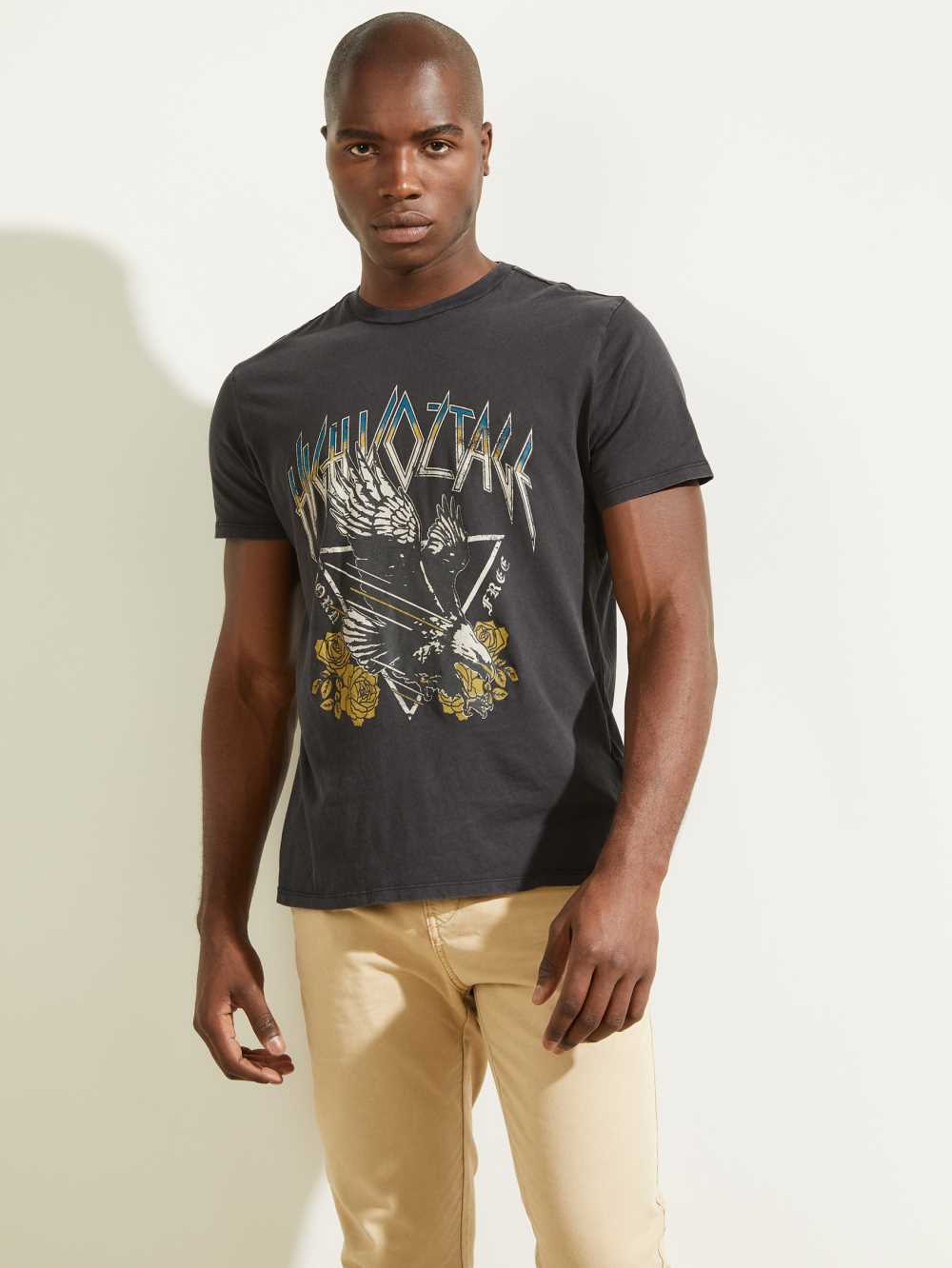 Guess High Voltage T-shirt Herr Svarta Olika Färger | 694873-ZAB