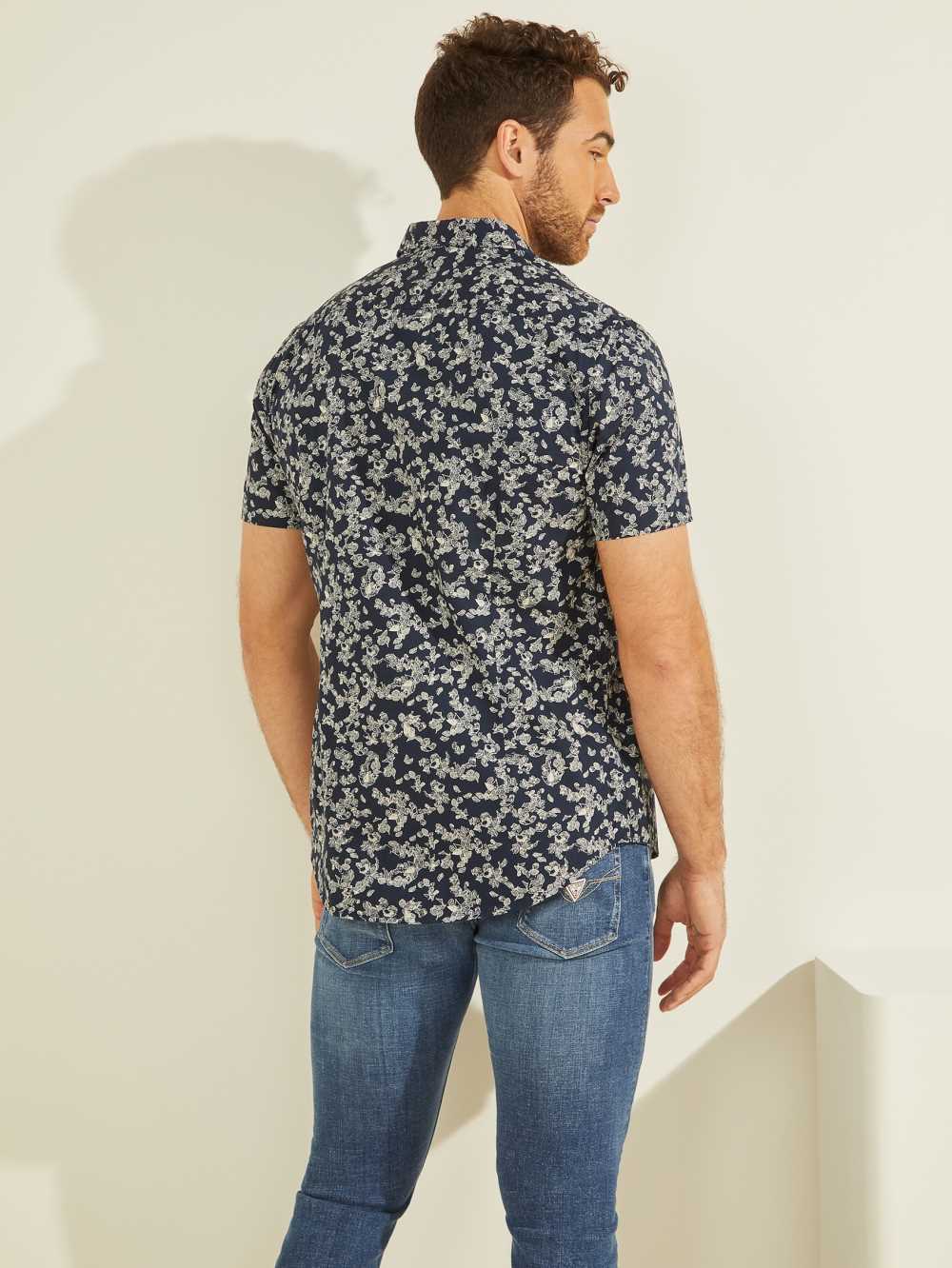 Guess Ivy Printed Skjorta Herr Mörkgröna | 062381-CLY